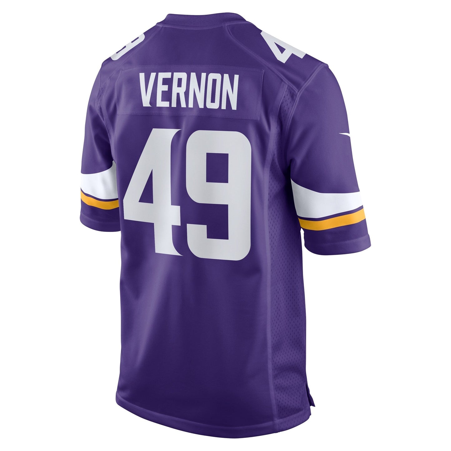 Seth Vernon Minnesota Vikings Game Jersey - Purple football jersey product view 3