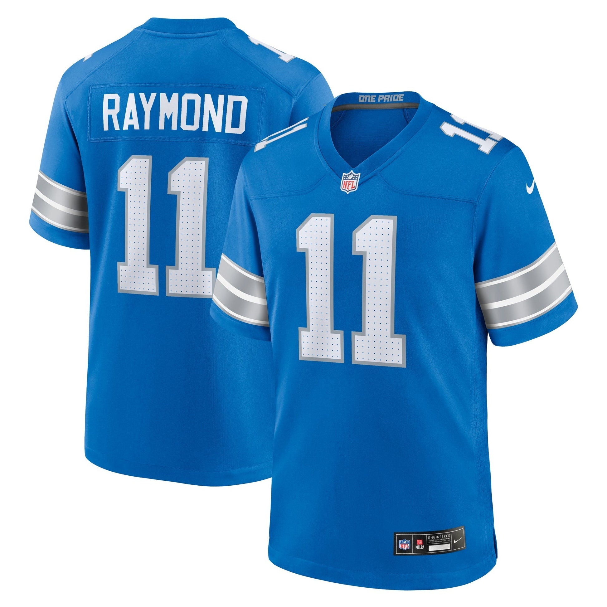 Detroit Lions Kalif Raymond Blue Team Game Jersey football jersey product view 1