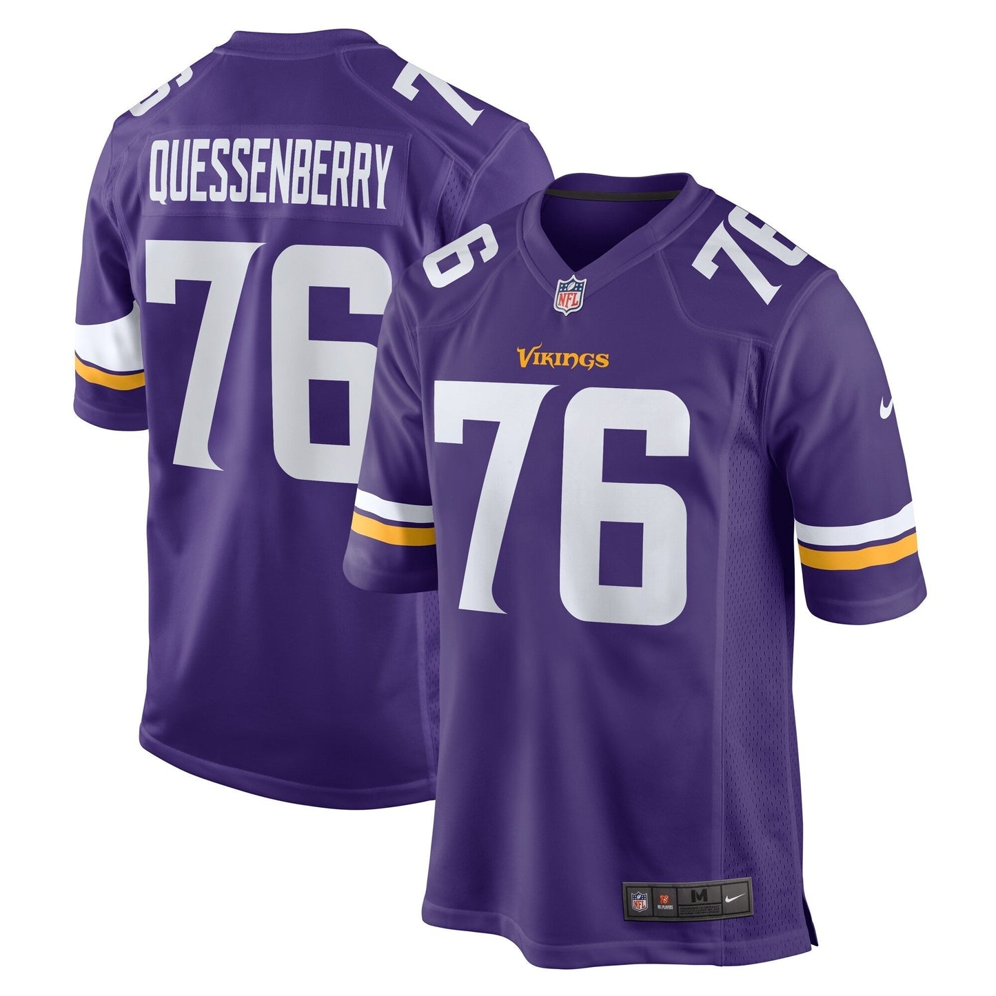 David Quessenberry Minnesota Vikings Team Game Jersey - Purple football jersey product view 1