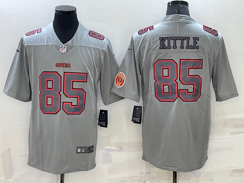 Men's San Francisco 49ers George Kittle Gray Atmosphere Game Jersey football jersey product view 1