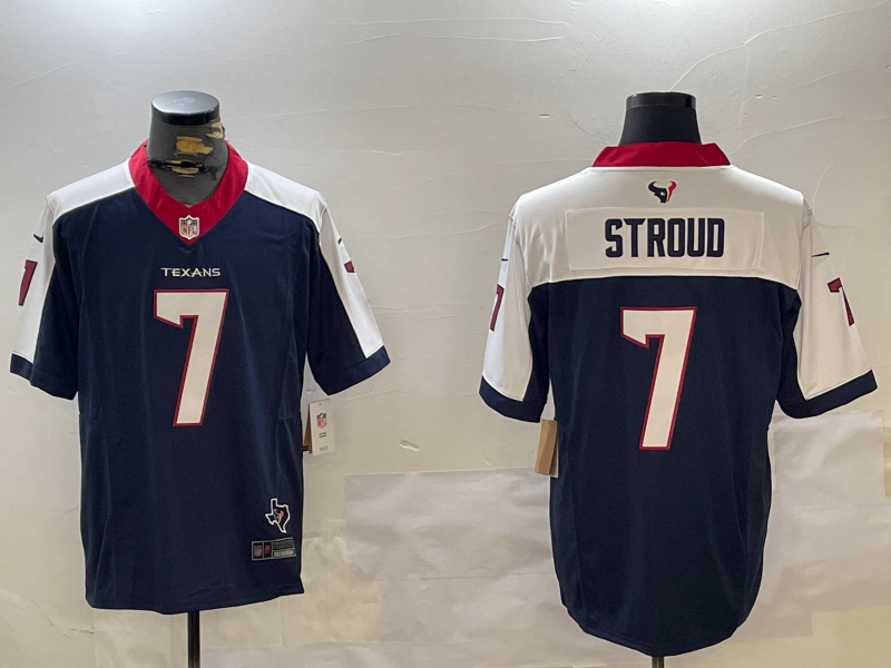 Men's Houston Texans C.J. Stroud #7 Navy Team Game Jersey1 football jersey product view 1