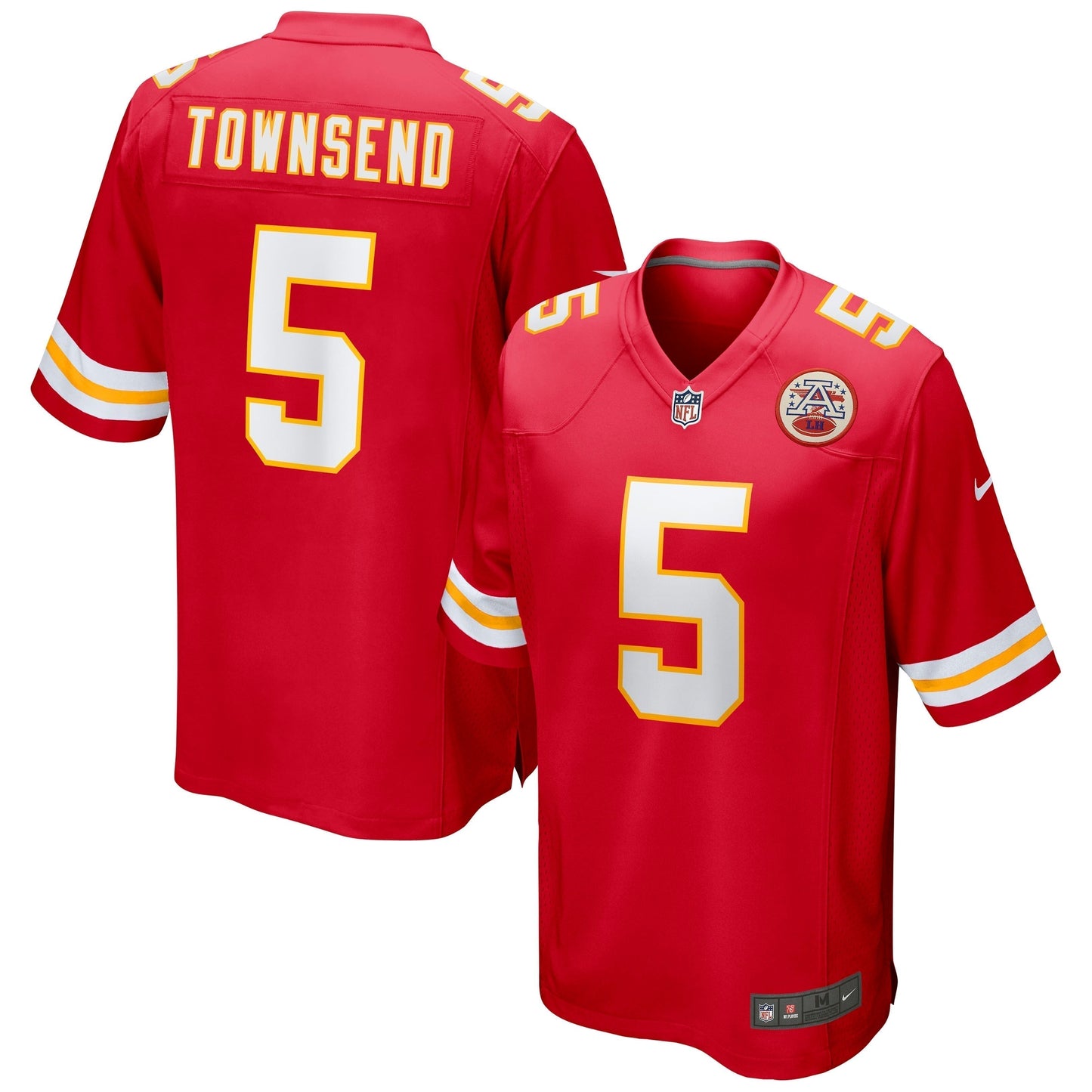 Tommy Townsend Kansas City Chiefs Game Jersey - Red football jersey product view 1