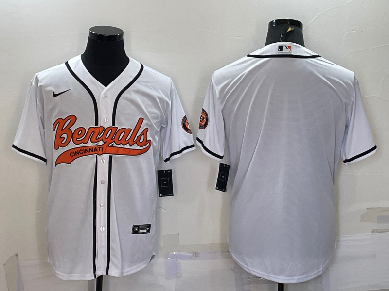 Men's Cincinnati Bengals White Blank Jersey1 football jersey product view 1
