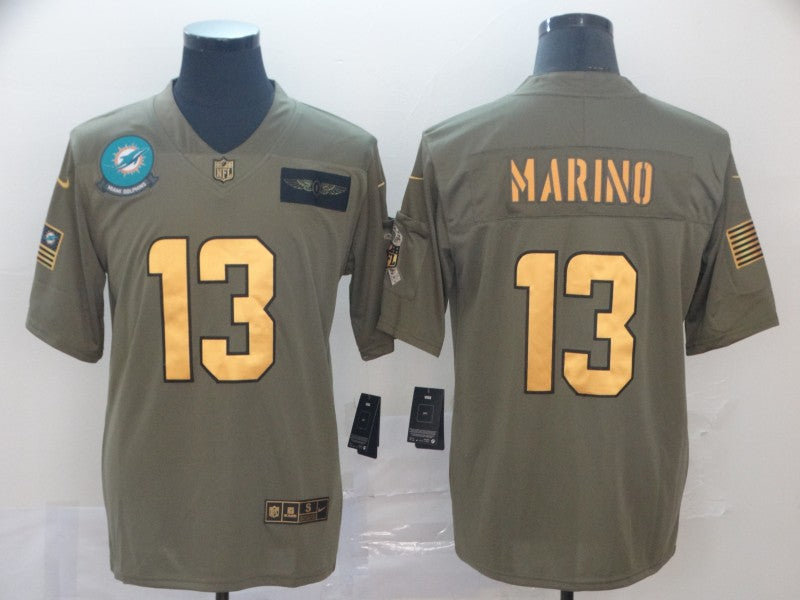 Men's Miami Dolphins Dan Marino #13 Brown Alternate Game Jersey1 football jersey product view 1