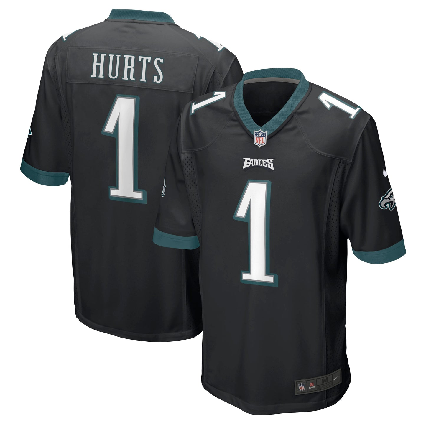 Jalen Hurts Philadelphia Eagles Game Jersey - Black football jersey product view 1
