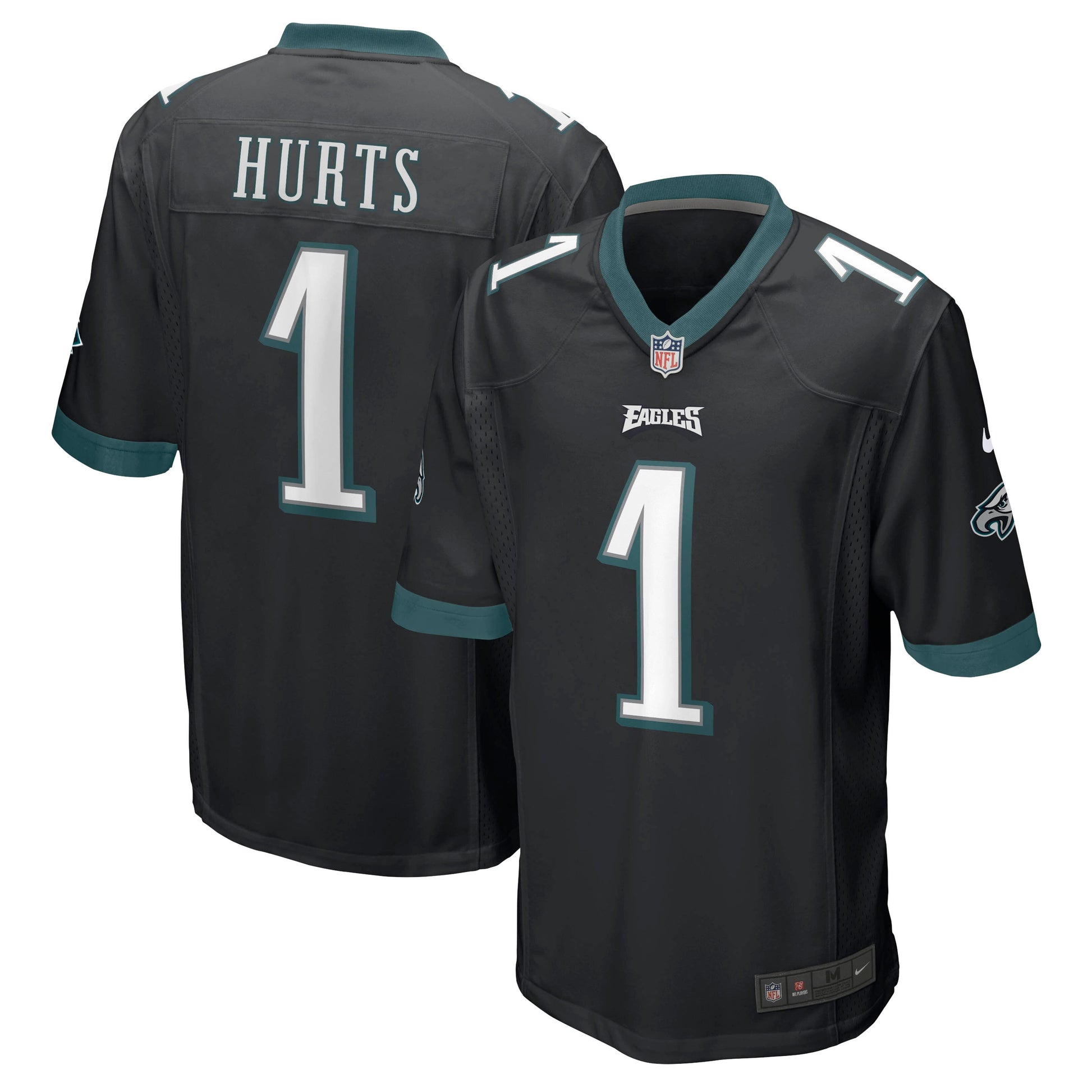 Jalen Hurts Philadelphia Eagles Game Jersey - Black football jersey product view 1