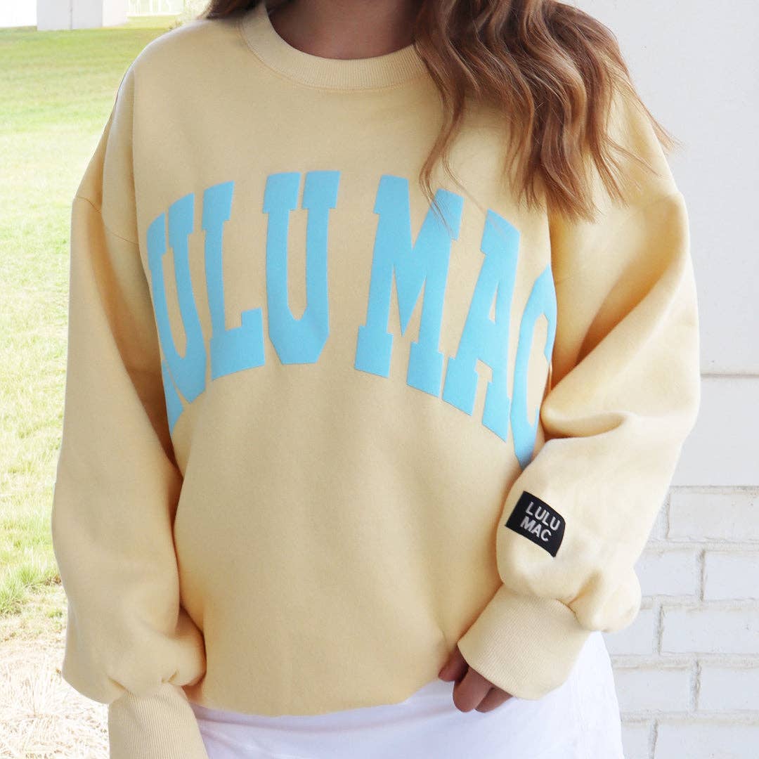 Lulu Mac Sweatshirt Butter/Light Blue - Puff Unisex T-shirt, Sweatshirt, Hoodie, Long Sleeve Tee - T-Shirt, Sweatshirt, Hoodie
