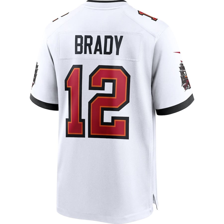 Tom Brady 12 Tampa Bay Buccaneers Men Game Jersey - White football jersey product view 3
