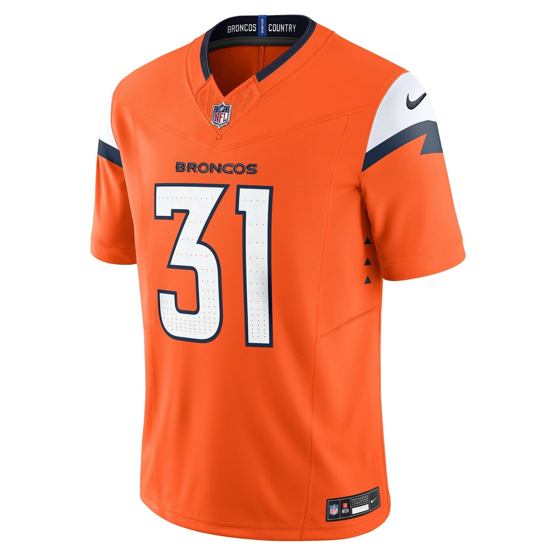 Justin Simmons Denver Broncos Vapor F.U.S.E. Limited Jersey - Orange football jersey product view 2