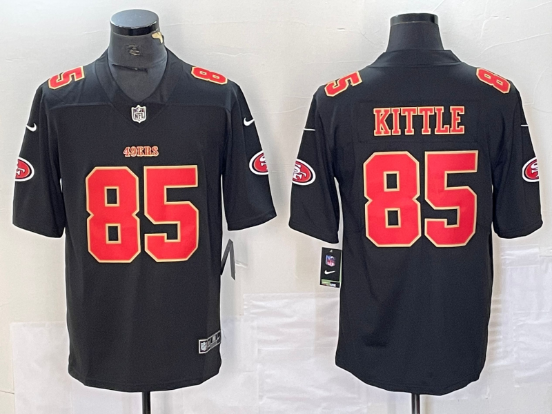 Men's San Francisco 49ers George Kittle Black Fashion Game Jersey football jersey product view 1