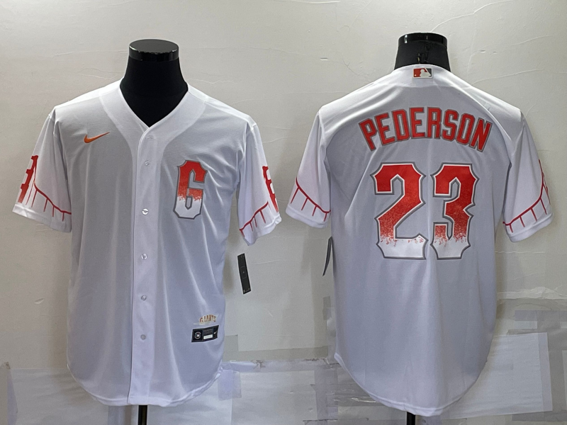 Men's San Francisco Giants Joc Pederson White Replica Baseball Jersey City Edition baseball jersey product view 1