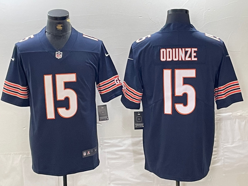 Men's Chicago Bears Rome Odunze #15 Navy 2024 NFL Draft First Round Pick Player Game Jersey1 football jersey product view 1