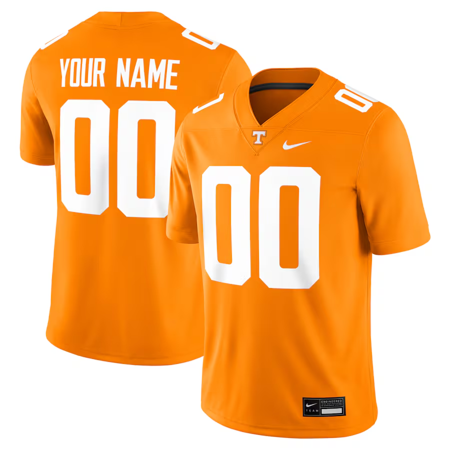 Tennessee Volunteers Custom Football Game Jersey - Tennessee Orange football jersey product view 1