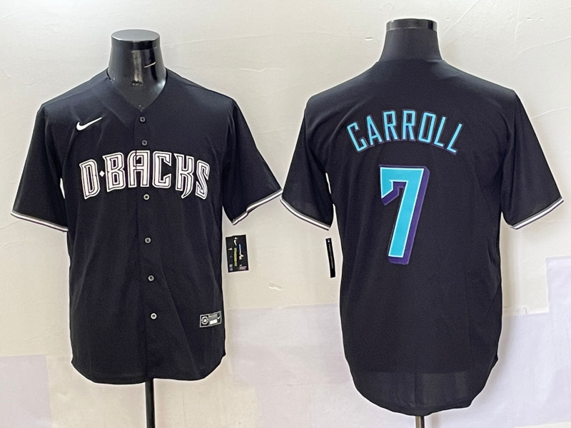 Men's Arizona Diamondbacks Corbin Carroll #7 Black Player Jersey baseball jersey product view 1