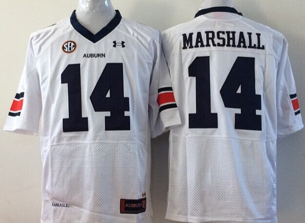 Men's Auburn Tigers Nick Marshall #14 White Player Game Jersey sports jersey product view 1