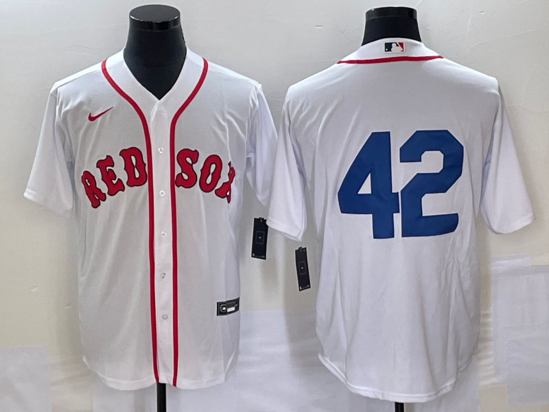 Men's Boston Red Sox #42 White 2023 Jackie Robinson Day Authentic Jersey baseball jersey product view 1