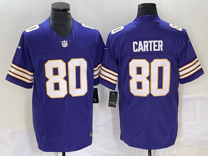 Men's Minnesota Vikings Cris Carter Purple Classic Player Jersey football jersey product view 1