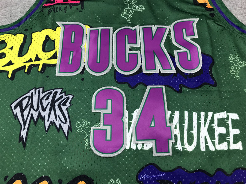 NLLEN, Graffiti model, Bucks No. 34 sports jersey product view 3