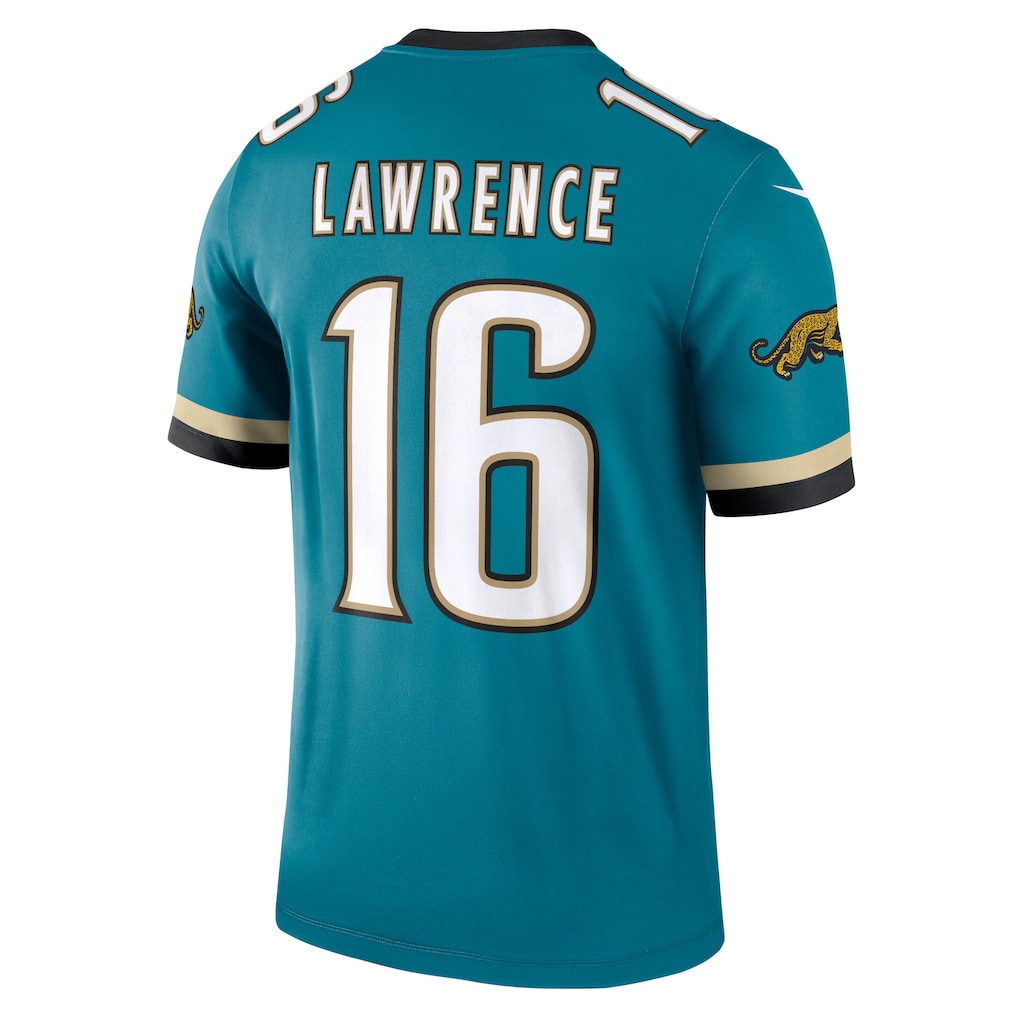 J.Jaguars #16 Trevor Lawrence Teal Legend Player Performance Top Jersey football jersey product view 1