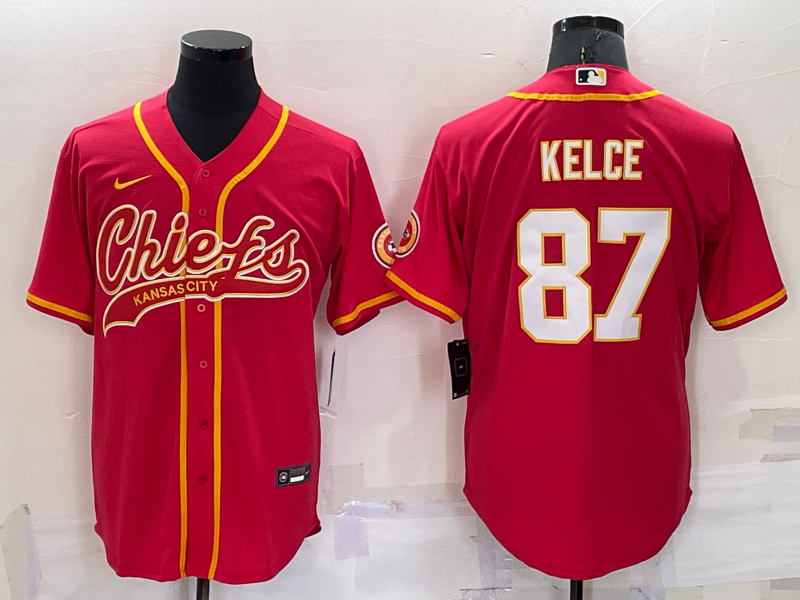 Men's Kansas City Chiefs Travis Kelce #87 Red Game Jersey1 Joint Edition football jersey product view 1