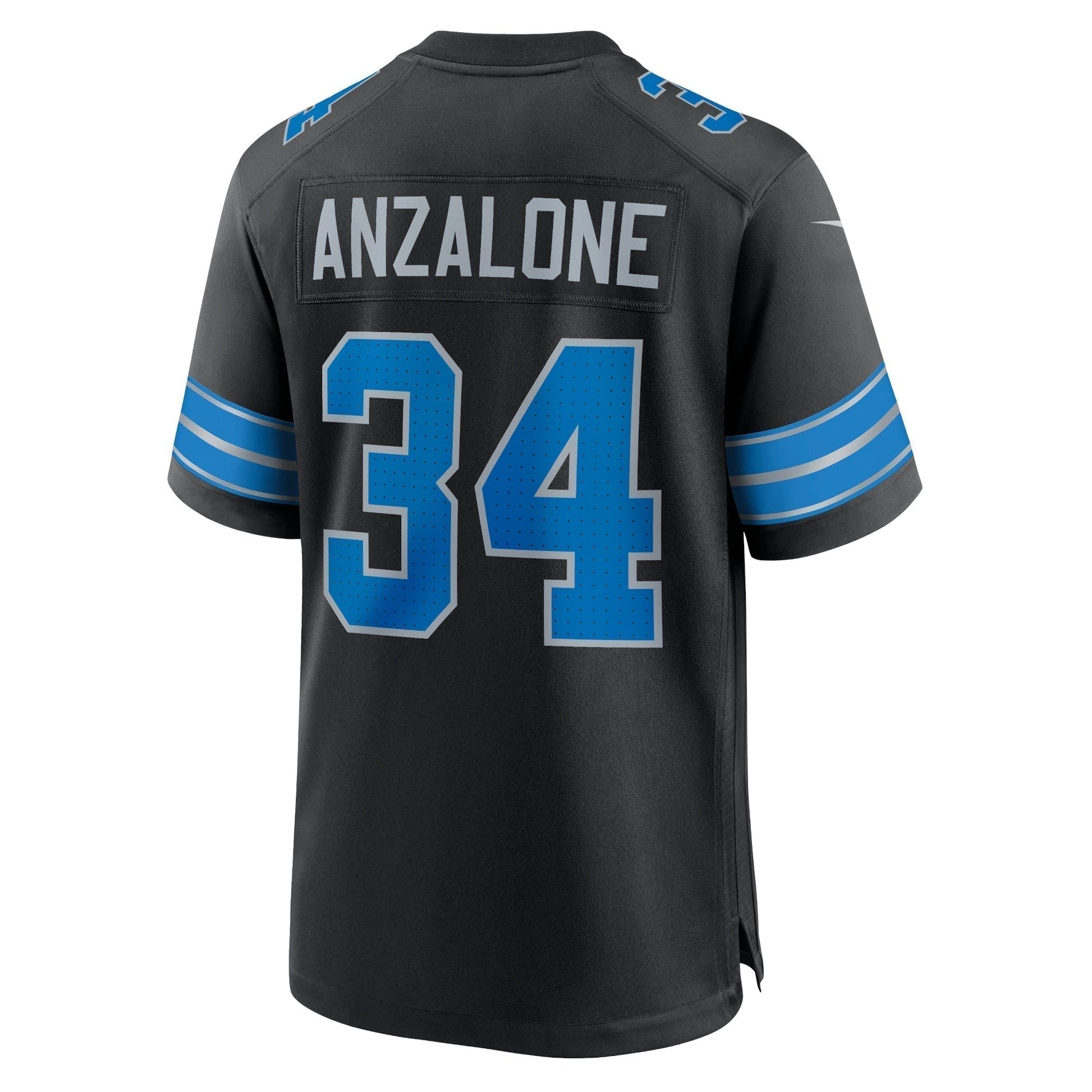 Alex Anzalone Detroit Lions 2nd Alternate Game Jersey - Black football jersey product view 3