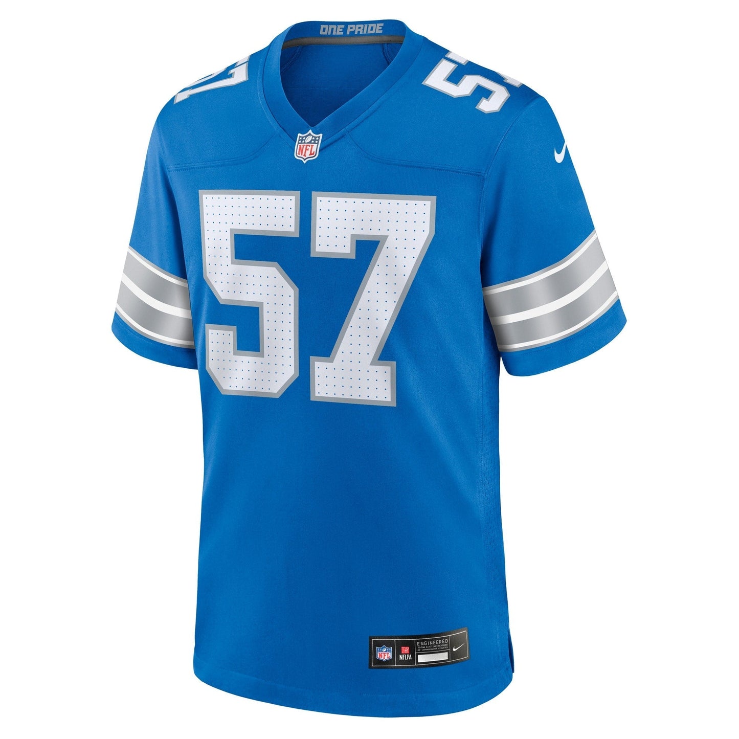 Nate Lynn Detroit Lions Game Jersey - Blue football jersey product view 2