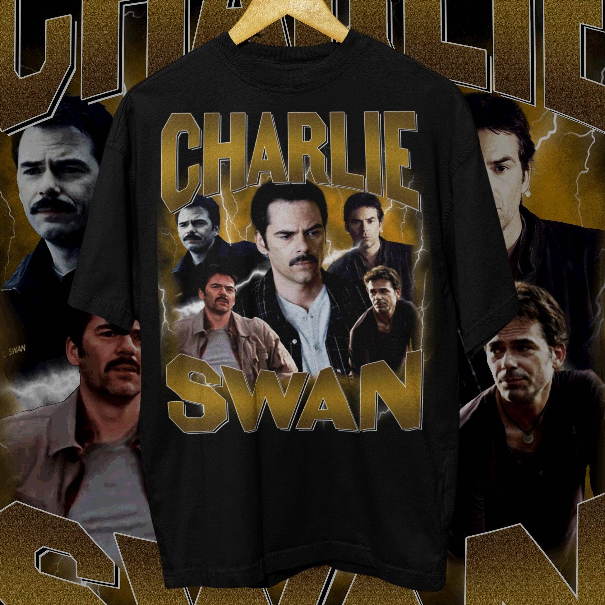 Vintage 90's Team Charlie Swan Unisex Bootleg Fan Tee Unisex T-shirt, Sweatshirt, Hoodie, Long Sleeve Tee - T-Shirt, Sweatshirt, Hoodie