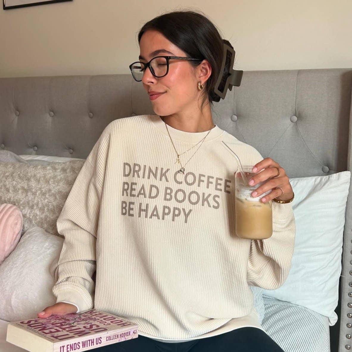Drink Coffee Read Books Be Happy Unisex T-shirt, Sweatshirt, Hoodie, Long Sleeve Tee - T-Shirt, Sweatshirt, Hoodie