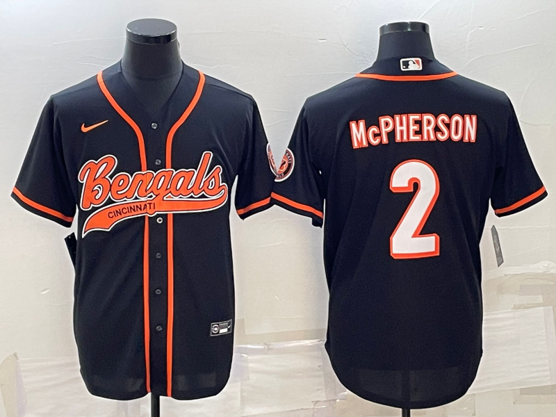 Men's Cincinnati Bengals Evan McPherson Black Fashion Game Jersey football jersey product view 1
