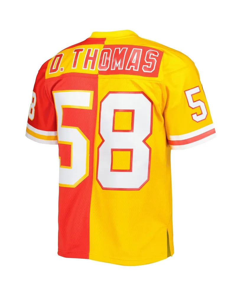 Men's Derrick Thomas Red, Gold Kansas City Chiefs 1994 Split Legacy Replica Jersey football jersey product view 3