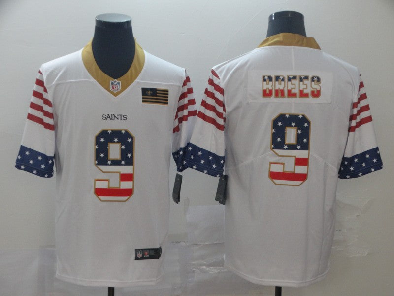 Men's New Orleans Saints Drew Brees #9 White Alternate Game Jersey1 football jersey product view 1