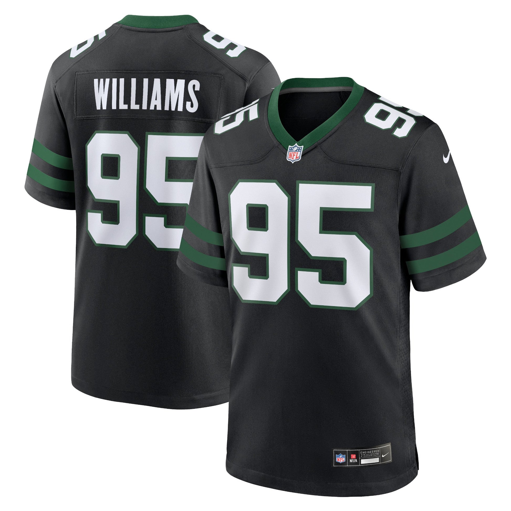 Quinnen Williams New York Jets Alternate Game Jersey - Legacy Black football jersey product view 1