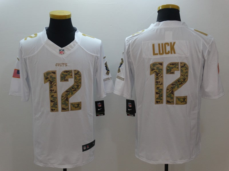 Men's Indianapolis Colts Andrew Luck #12 White Game Player Jersey1 football jersey product view 1