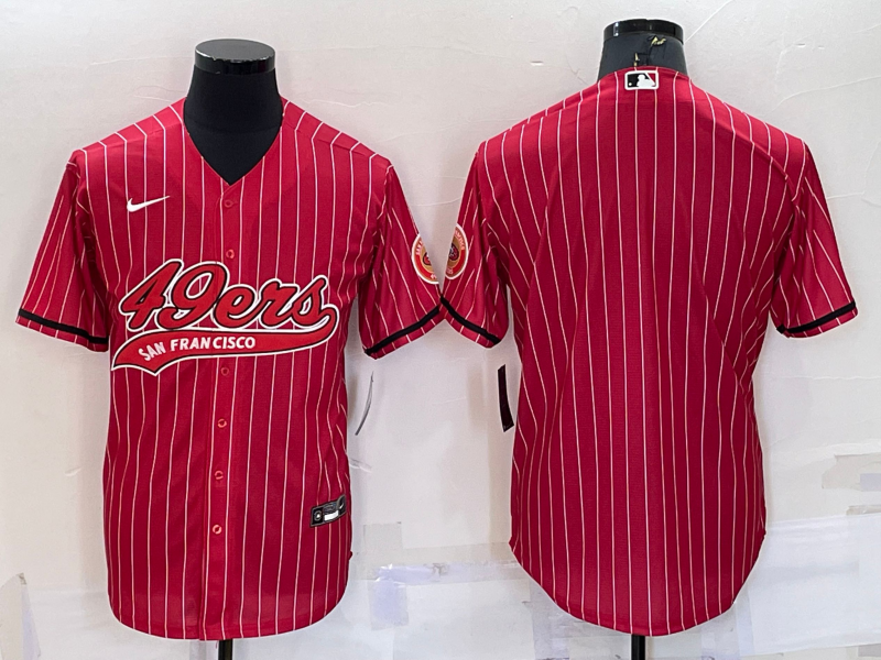 Men's San Francisco 49ers Red Blank Game Jersey football jersey product view 1