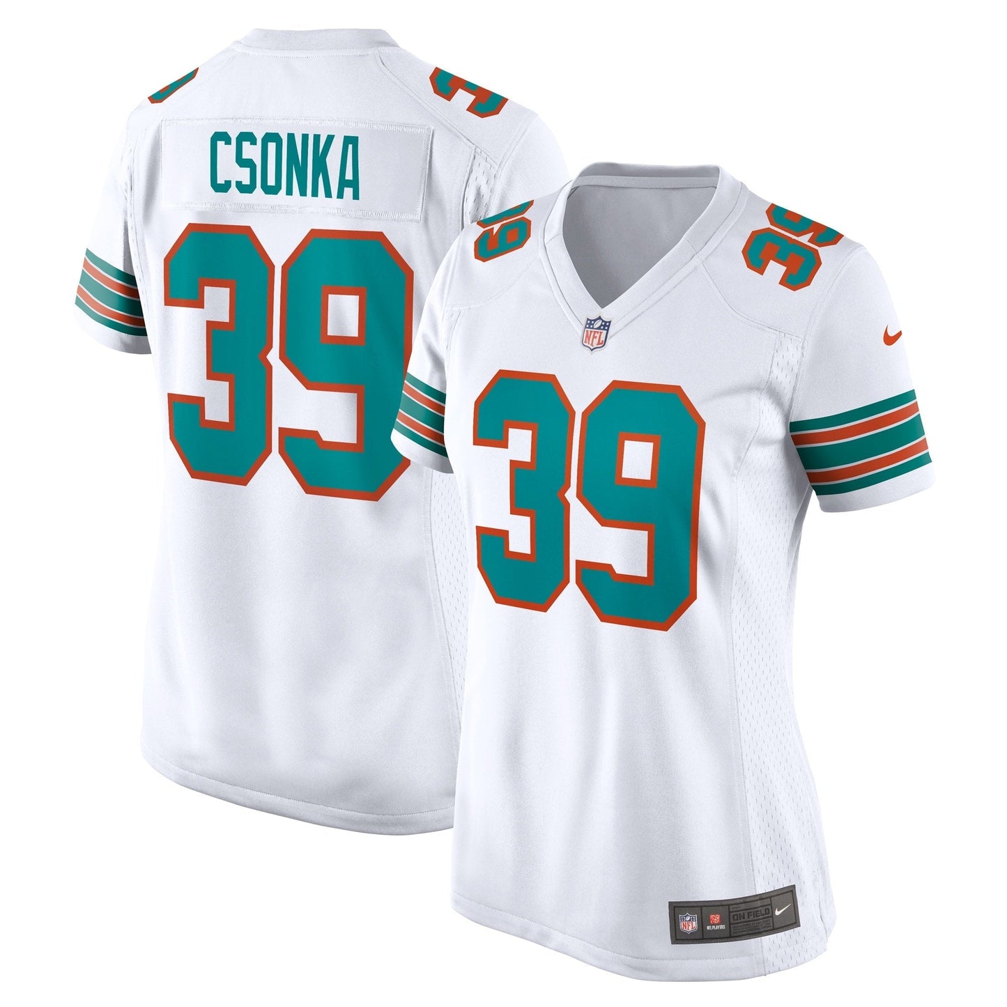 Miami Dolphins Larry Csonka White Retired Player Jersey football jersey product view 1
