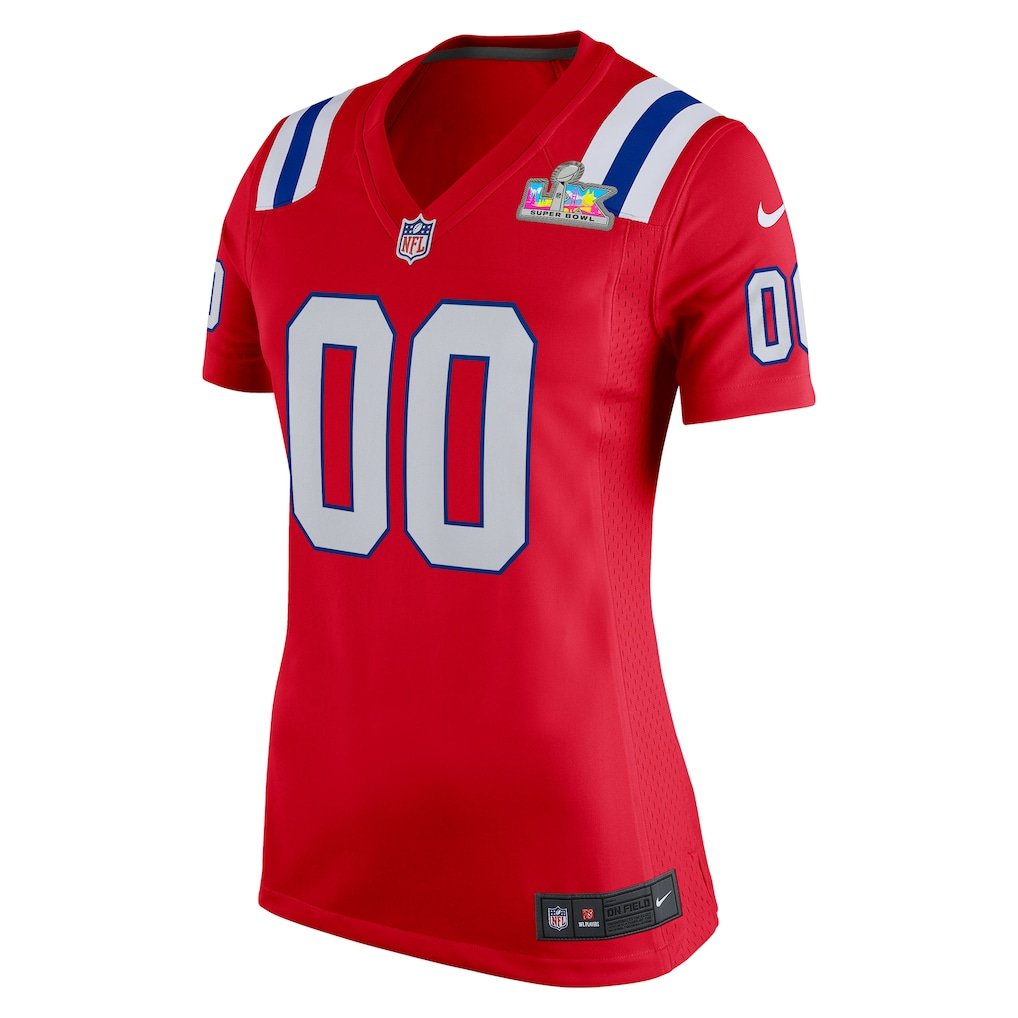 Women's New England Patriots Red Super Bowl LX Patch Custom Game Jersey football jersey product view 2