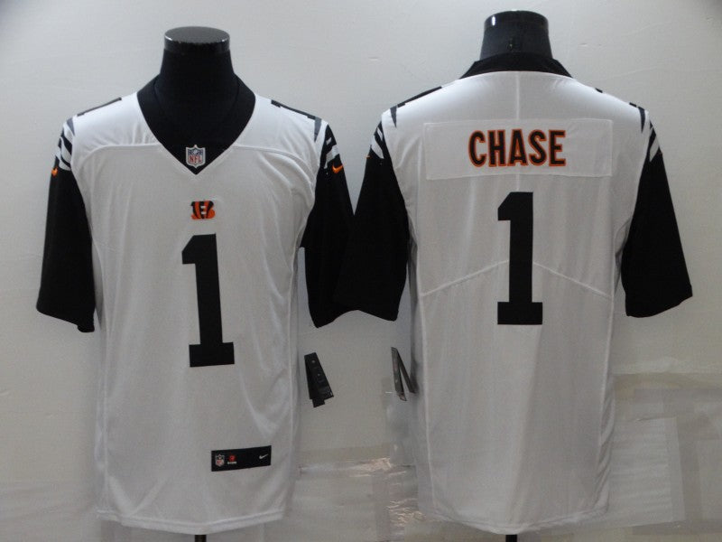 Men's Cincinnati Bengals Ja'Marr Chase #1 White Alternate Game Player Jersey1 football jersey product view 1