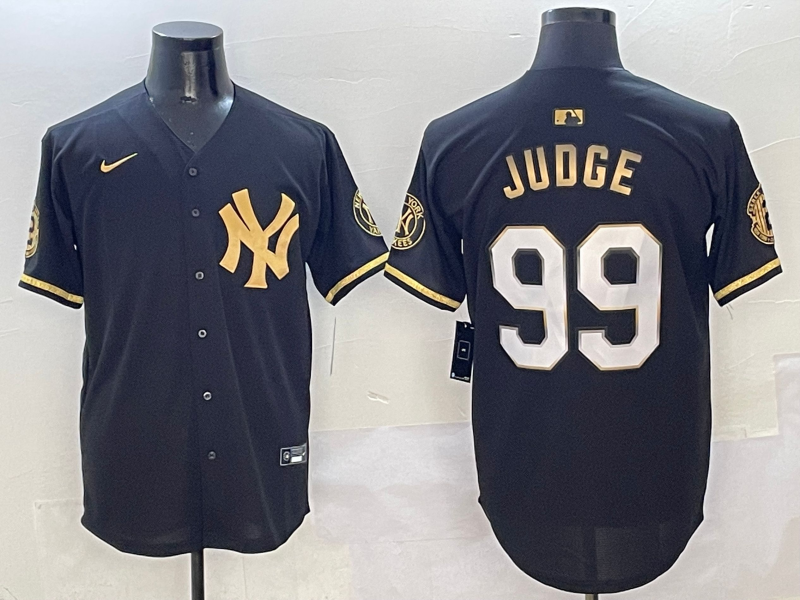 Men's New York Yankees Aaron Judge #99 Black Player Game Jersey baseball jersey product view 1