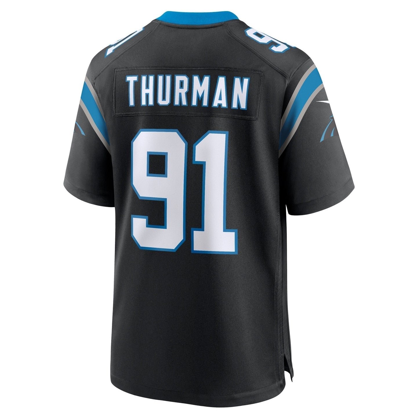 Nick Thurman Carolina Panthers Team Game Jersey - Black football jersey product view 3