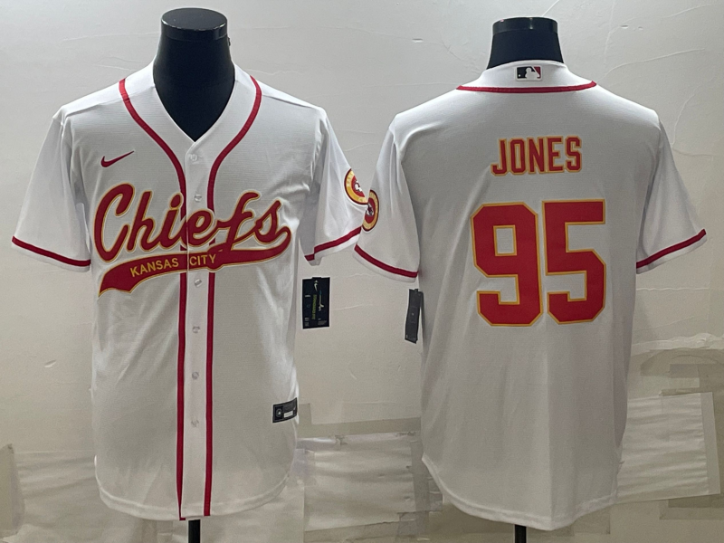 Men's Kansas City Chiefs Chris Jones White Game Jersey Joint Edition football jersey product view 1