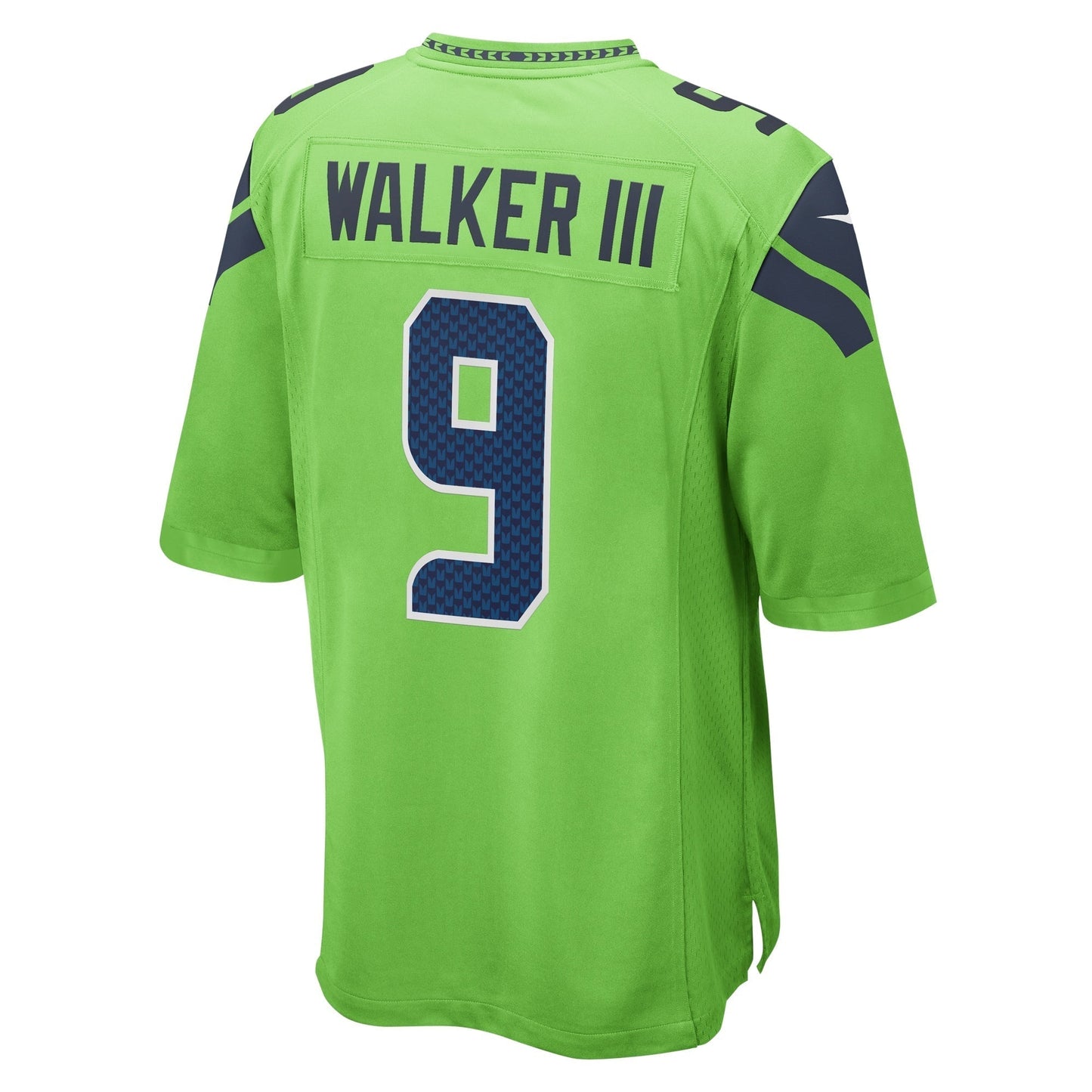 Kenneth Walker III Seattle Seahawks Game Jersey - Neon Green football jersey product view 3