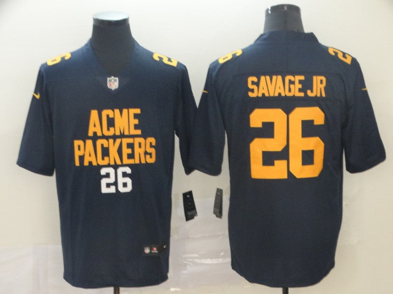 Men's Green Bay Packers Darnell Savage #26 Navy City Edition Game Jersey1 football jersey product view 1