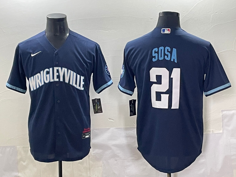 Men's Chicago Cubs Sammy Sosa Navy City Connect Replica Jersey baseball jersey product view 1