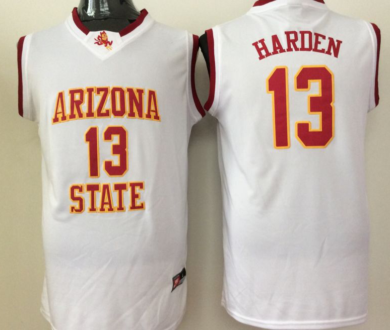 Men's Arizona State Sun Devils James Harden #13 White Player Game Jersey sports jersey product view 1
