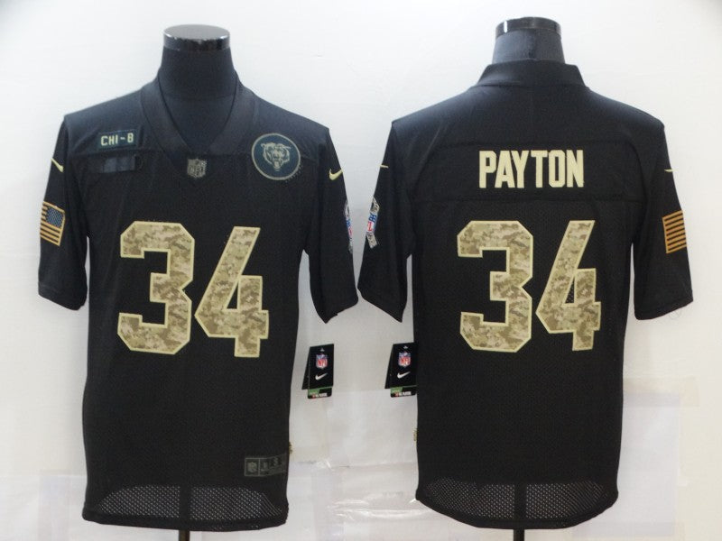 Men's Chicago Bears #34 Walter Payton Black Alternate Game Jersey1 football jersey product view 1