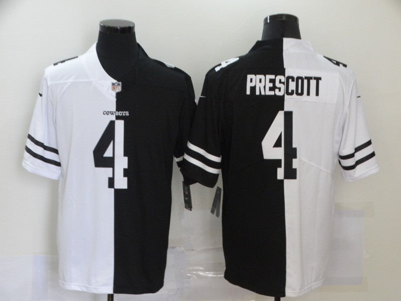 Men's Dallas Cowboys Dak Prescott #4 Black/White Game Jersey1 football jersey product view 1