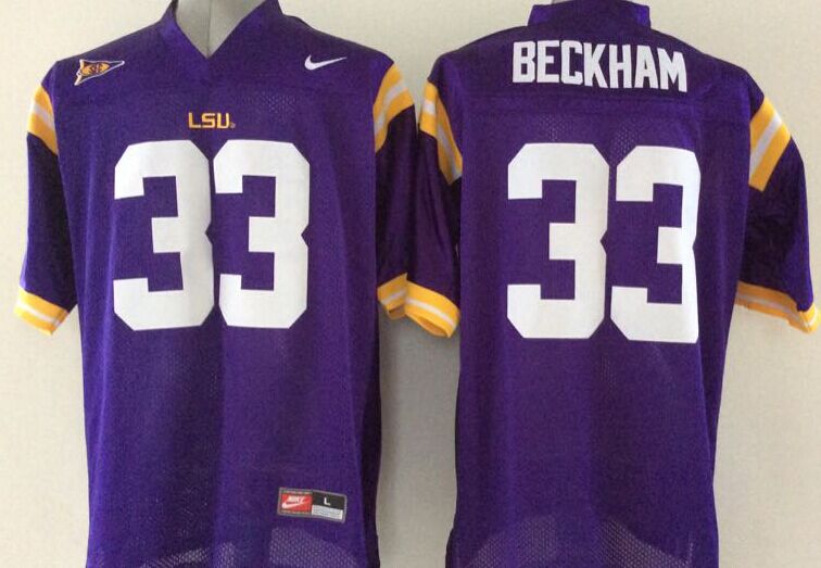 Men's LSU Tigers Odell Beckham Purple Player Game Jersey sports jersey product view 1