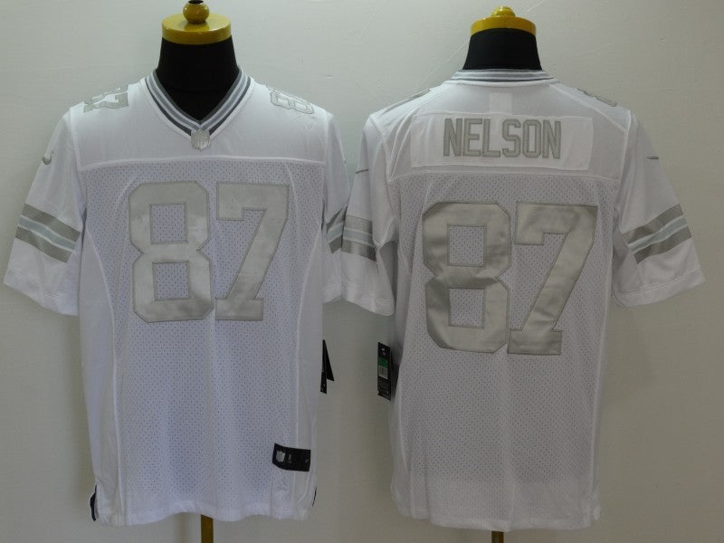 Men's Green Bay Packers Jordy Nelson #87 White Game Jersey1 football jersey product view 1