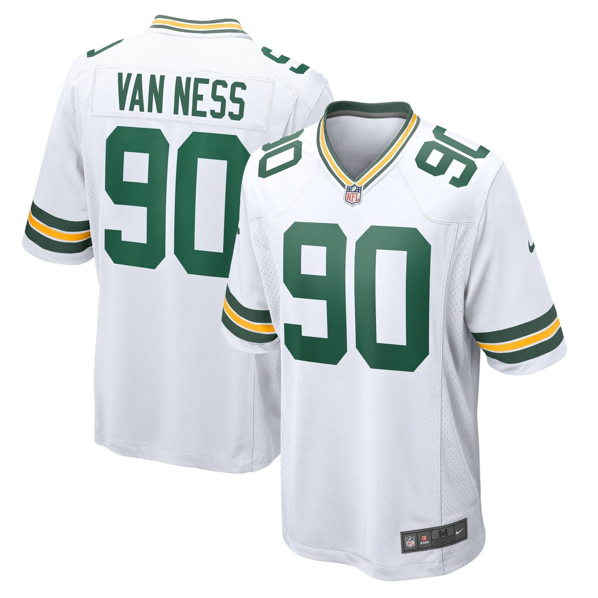 Green Bay Packers Lukas Van Ness White Game Jersey football jersey product view 1
