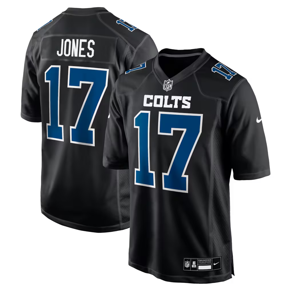 Men's Indianapolis Colts Daniel Jones Black Fashion Game Jersey football jersey product view 1